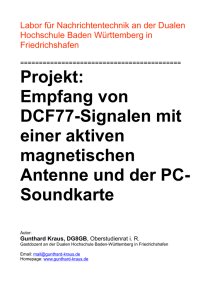DCF77 Empfang - von Gunthard Kraus