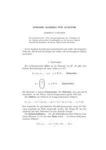 Lineare Algebra für Analysis