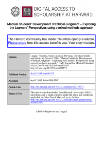 Medical Students` Development of Ethical Judgment