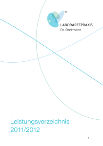 Leistungsverzeichnis 2011 - LABORARZTPRAXIS Dr. Dostmann