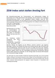 ZEW-Index setzt steilen Anstieg fort