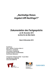 Dokumentation Fachgespräch nachhaltiges Reisen