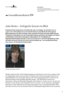 Anke Becker – biologische Systeme im Blick