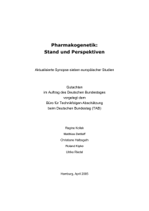 Pharmakogenetik: Stand und Perspektiven