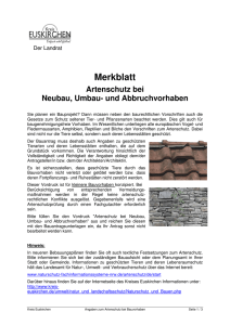 Merkblatt: Artenschutz bei Neubau, Umbau