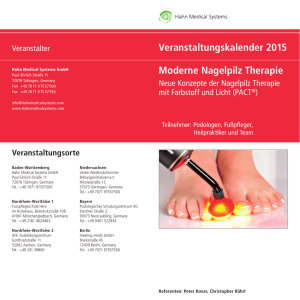 Veranstaltungskalender 2015 Moderne Nagelpilz Therapie