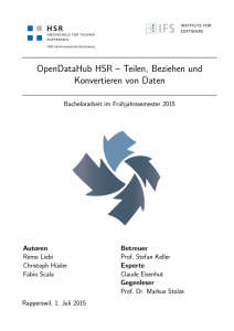 OpenDataHub HSR – Teilen, Beziehen und