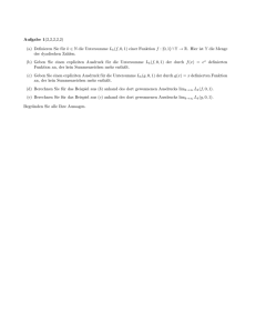 Aufgabe 1(2,2,2,2,2) (a) Definieren Sie für k ∈ N die Untersumme L