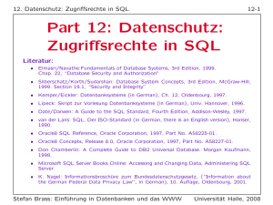 Part 12: Datenschutz: Zugriffsrechte in SQL