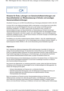 Wiederzulassung in Gemeinschaftseinrichtungen