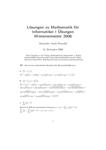 Lösungen zu Mathematik 1 für Informatiker