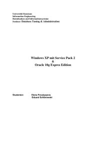 Oracle 10G and Windows XP