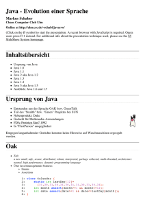 Java - Evolution einer Sprache