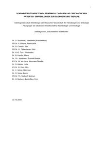 dokumentierte infektionen bei h&auml;matologischen und onkologischen