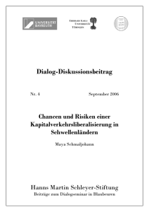 Chancen und Risiken einer Kapitalverkehrsliberalisierung