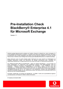 Pre-Installation Check BlackBerry® Enterprise 4.1 für Microsoft