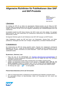 Allgemeine Richtlinien für Publikationen über SAP und