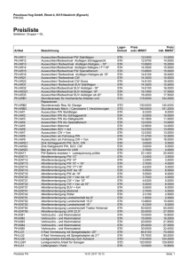 Dienstleistungspreise 2017