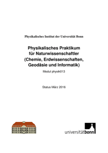 Physikalisches Praktikum für Naturwissenschaftler