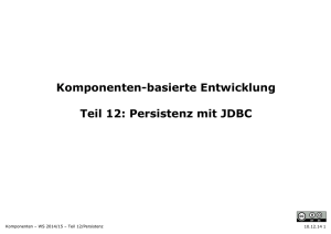 Komponenten-basierte Entwicklung Teil 12: Persistenz mit JDBC