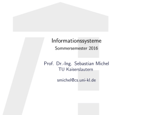 Informationssysteme - Sommersemester 2016