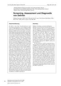 Screening, Assessment und Diagnostik von
