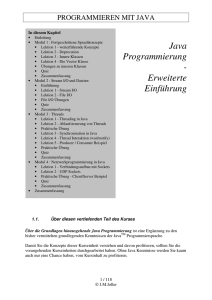 Java Programmierung - Erweiterte Einführung - Joller-Voss