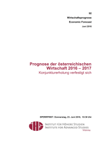 Prognose der österreichischen Wirtschaft 2016 – 2017