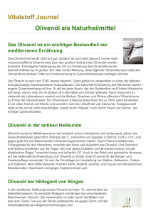 Vitalstoff Journal Olivenöl als Naturheilmittel