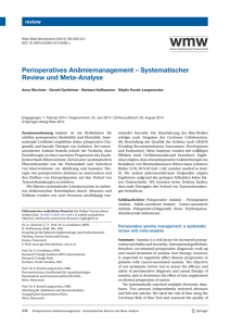 Perioperatives Anämiemanagement – Systematischer Review und