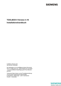 TOOLBOX II Version 4.10 Installationshandbuch