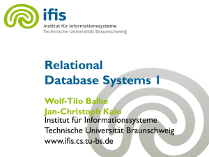 Relational Database Systems 1 - IfIS