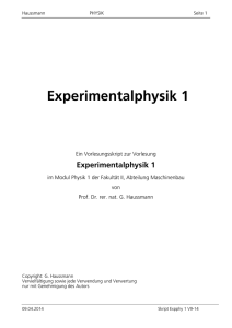 Vorlesung Physik I Haussmann