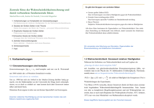 Zentrale Sätze der Wahrscheinlichkeitsrechnung und damit