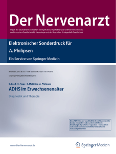 Elektronischer Sonderdruck für ADHS im Erwachsenenalter A