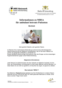 Informationen zu MRSA für ambulant betreute