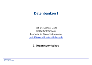 Datenbanken I 0. Organisatorisches