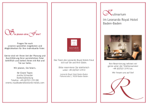 Kulinarium im Leonardo Royal Hotel Baden-Baden