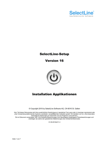 SelectLine-Setup Version 16 Installation Applikationen