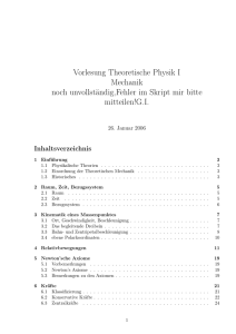 Vorlesung Theoretische Physik I Mechanik noch