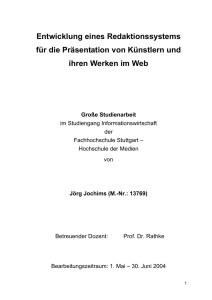 Entwicklung eines Redaktionssystems für die Präsentation