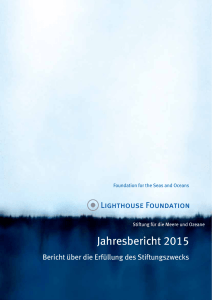 Jahresbericht 2015 - Lighthouse Foundation