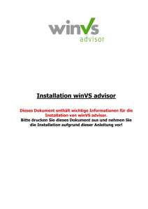 Installation winVS advisor SG