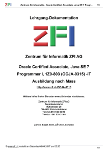Lehrgang-Dokumentation Zentrum für Informatik ZFI AG Oracle