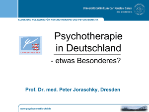 Prof. Dr. med. Peter Joraschky - Psychotherapie in Deutschland