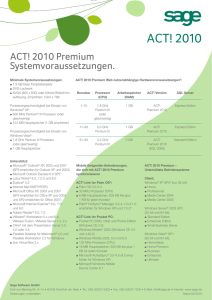 ACT! 2010 Premium Systemsystemvoraussetzungen