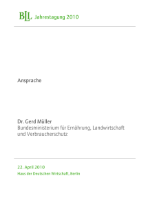 Jahrestagung 2010 Ansprache Dr. Gerd Müller Bundesministerium