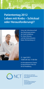 NCT Patiententag 2012 - Selbsthilfe Lungenkrebs Baden Württemberg