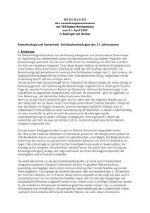 Biotechnologie und Gentechnik - FDP Baden