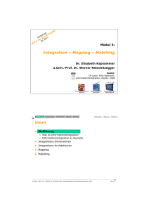 Integration – Mapping – Matching